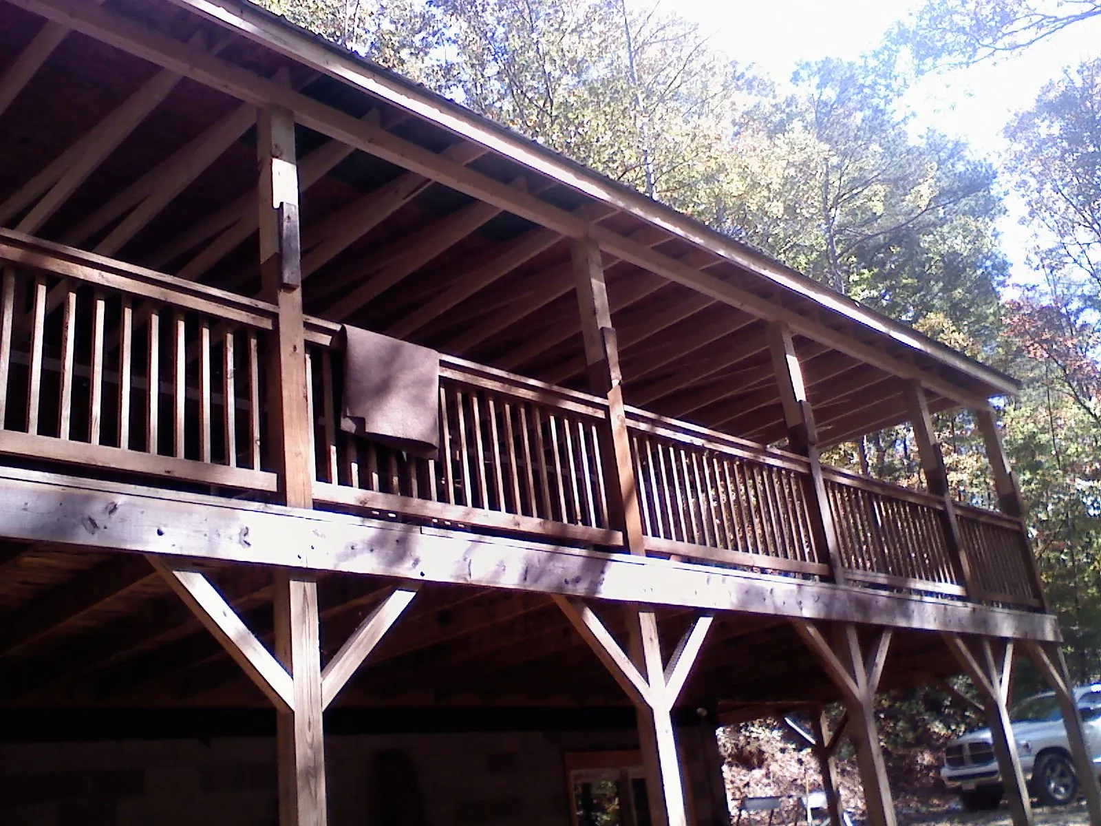 Timber framing under a new elevated porch and deck — Roof Leak Repair in Singers Glen by Roofing Brothers